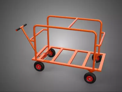 HEAVY DUTY INDUSTRIAL CART DOLLY TROLLEY TRAILER PALLET PLATFORM 3D model