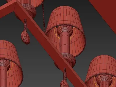 ELEGANCE chandelier with six lights and shades 3D model