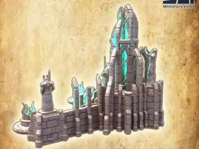 Elven Altar Tabletop Terrain 28 MM Tabletop Terrain 3D print model