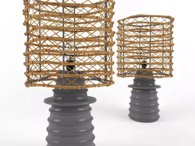 bamboo lamp 17 3D model