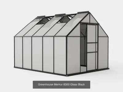 Collection of Greenhouse Merkur Glass Black - 3 Models 3D Model Pack
