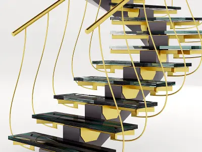 contemporary staircase 3D model