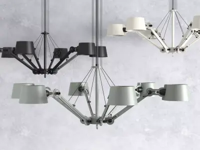 B C orange chandelier hanging from ceiling 3D model