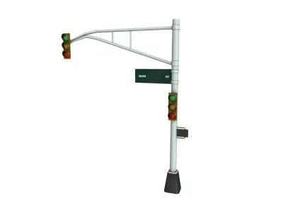 Traffic Light Low-poly 3D model