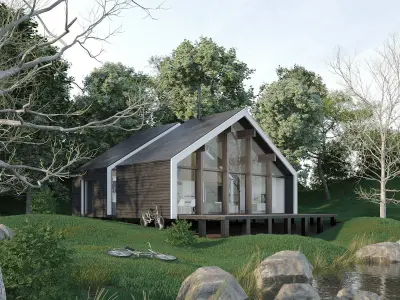 Forest Cabin House 3D model