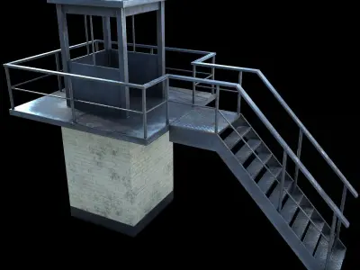 Prison Tower Low-poly 3D model
