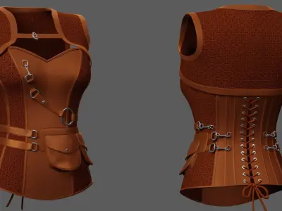 Corset PBR Low-poly 3D model