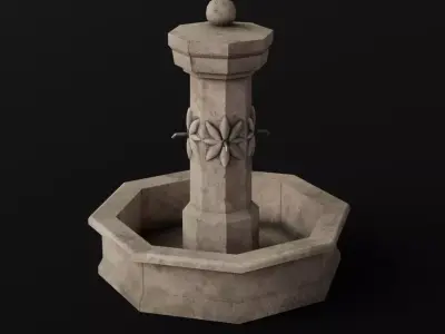 Fountain stone Low-poly 3D model