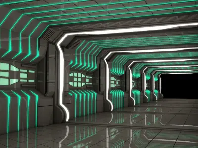 Sci Fi Corridor  Futuristic Corridor 3D model