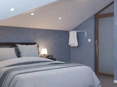 Attic interior scene 3D model