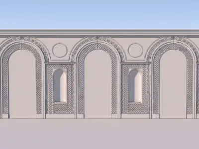 Bar with backdrop 3D model