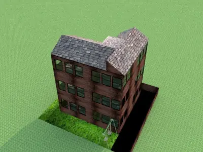 3-floor tall vintage wooden house code-106 Free 3D print model