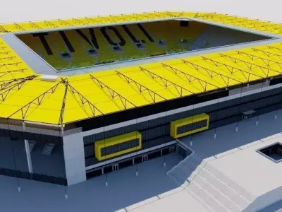 New Tivoli Stadium - Aachen Low-poly 3D model
