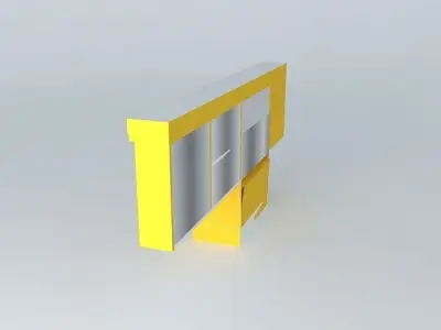 Kit410Panel Mirror Door Bread and shelves by Alex Marques Free 3D model