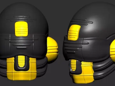 helmet high poly sculpt 3d printable 3D model 17