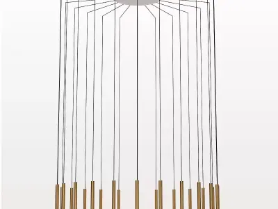 CANDLE chandelier with metal rods hanging from it 3D model