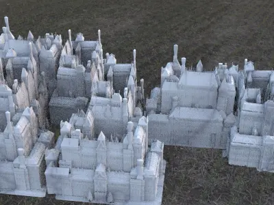 Big City Block of apartments 3D model