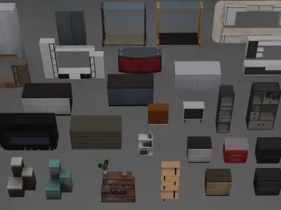 190 ArchViz Game Assets Low-poly 3D model