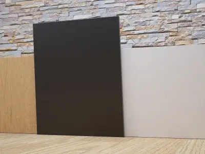 Triple set picture frames Low-poly 3D model