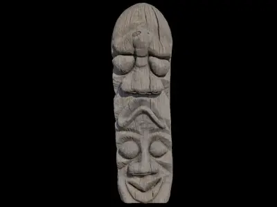 3D Korean Traditional Totem Pole 3D model