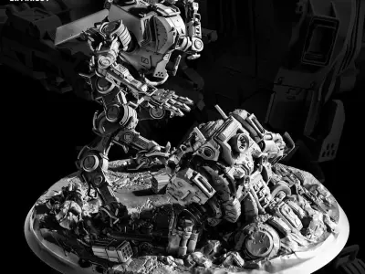 Blade Wielding Mech 75mm 3D print model