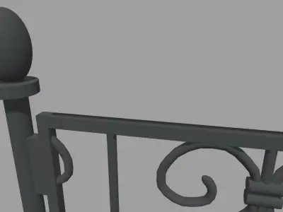 Fence 010 Low-poly 3D model