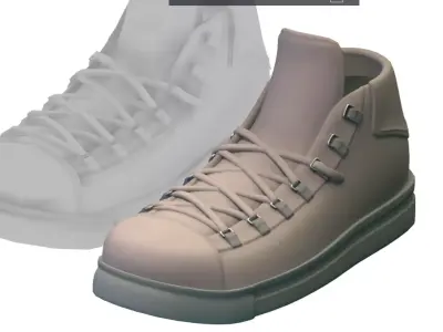 Cartoon High Poly Subdivision Beige Bots 3D Model Low-poly 3D model