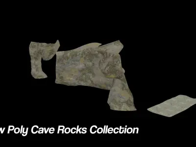 Low Poly Game Ready Cave Rocks Collection Low-poly 3D model