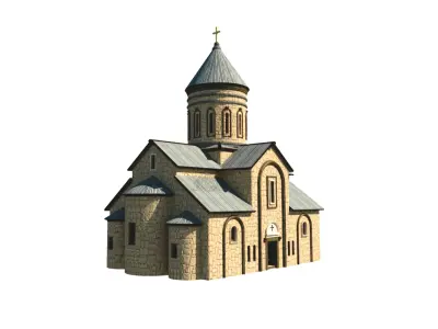 Georgian Orthodox Church Reconstruction Low-poly 3D model