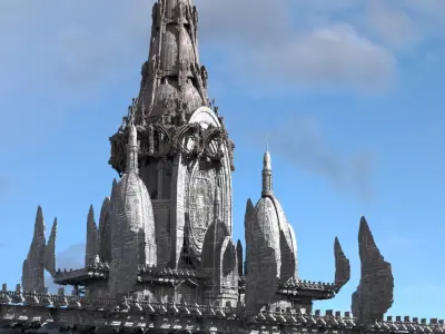 Ancient Dagoth Castle Courtyard 3D model