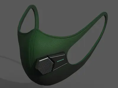 Gas mask fabric futuristic technology  Low-poly 3D model