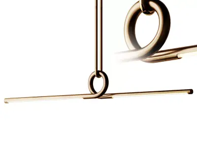Beau Loop Brass Linear Pendant Light 3D model purchase