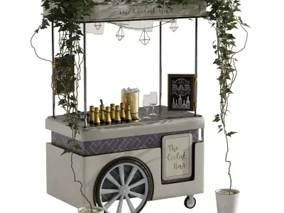 mini champagne cart 3D model