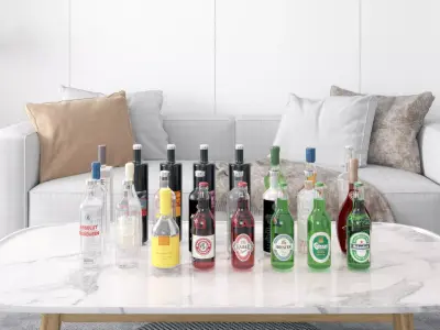 combination wine Modern 3D model