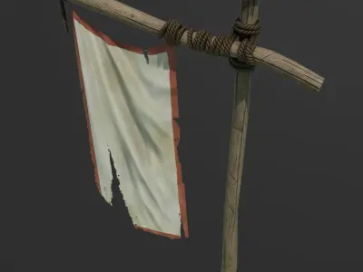 Medieval Banner  Low-poly 3D model