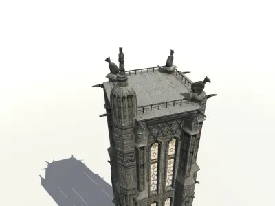 Tour Saint Jacques Low-poly 3D model