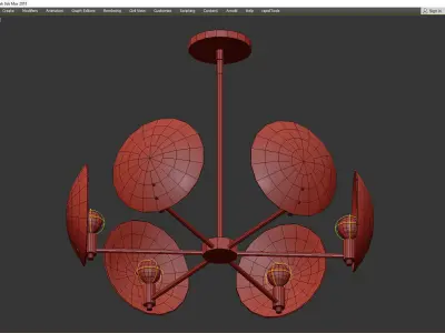 Mason 6-Light Glass Chandelier Low-poly 3D model