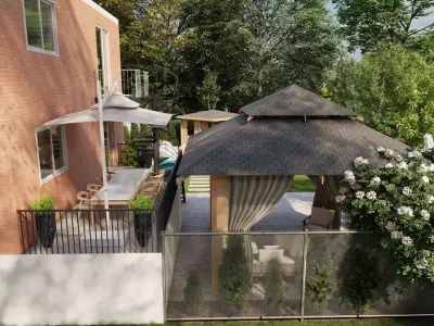 Garden Landscape 3D Model - SketchUp and Lumion Scene  3D model