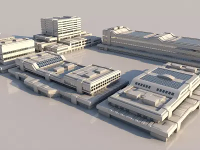 futuristic buildings 3D model