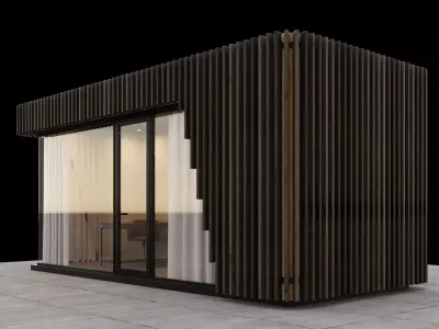 Backyard studio with furniture 3D model