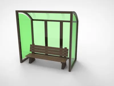 Street haltes  Low-poly 3D model