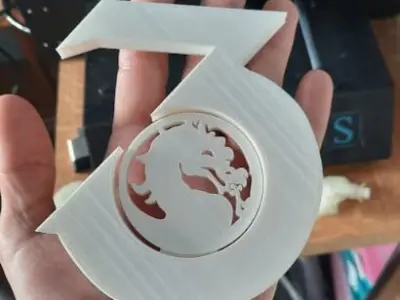 Mortal Kombat 3 logo Number whit Dragon Free 3D print model