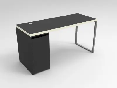 office work desk table elegant minimalistic 3D model