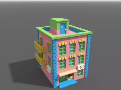 Voxel City House 3D model