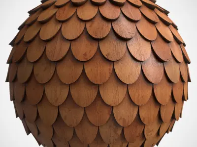 Roof Tile Materials 19- By 3 color Pbr By Sbsar 4k Low-poly 3D model