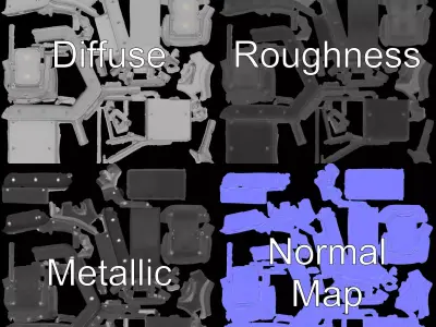 SciFi Industrial Generator model pack Low-poly 3D model