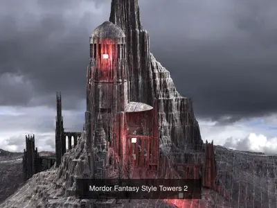 Magma Volcano Towers collections 3D Model Pack