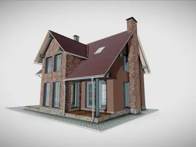 P0026 Residential House Cottage Mini 3D model