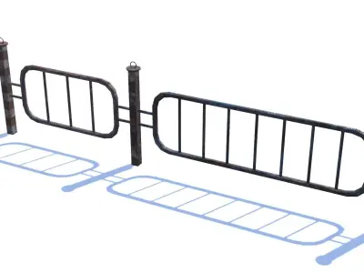 Old Rusty Fence Low-poly 3D model