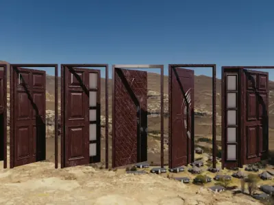 A collection of wooden doors for your building renders 3D model